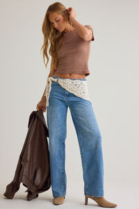 Aadhya Crochet Mid Rise Jeans Detail 3 - Altar'd State