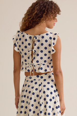 Billie Polka Dot Linen Top - Altar'd State - 