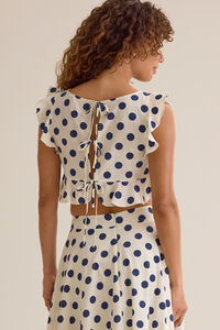 Billie Polka Dot Linen Top Detail 3 - Altar'd State