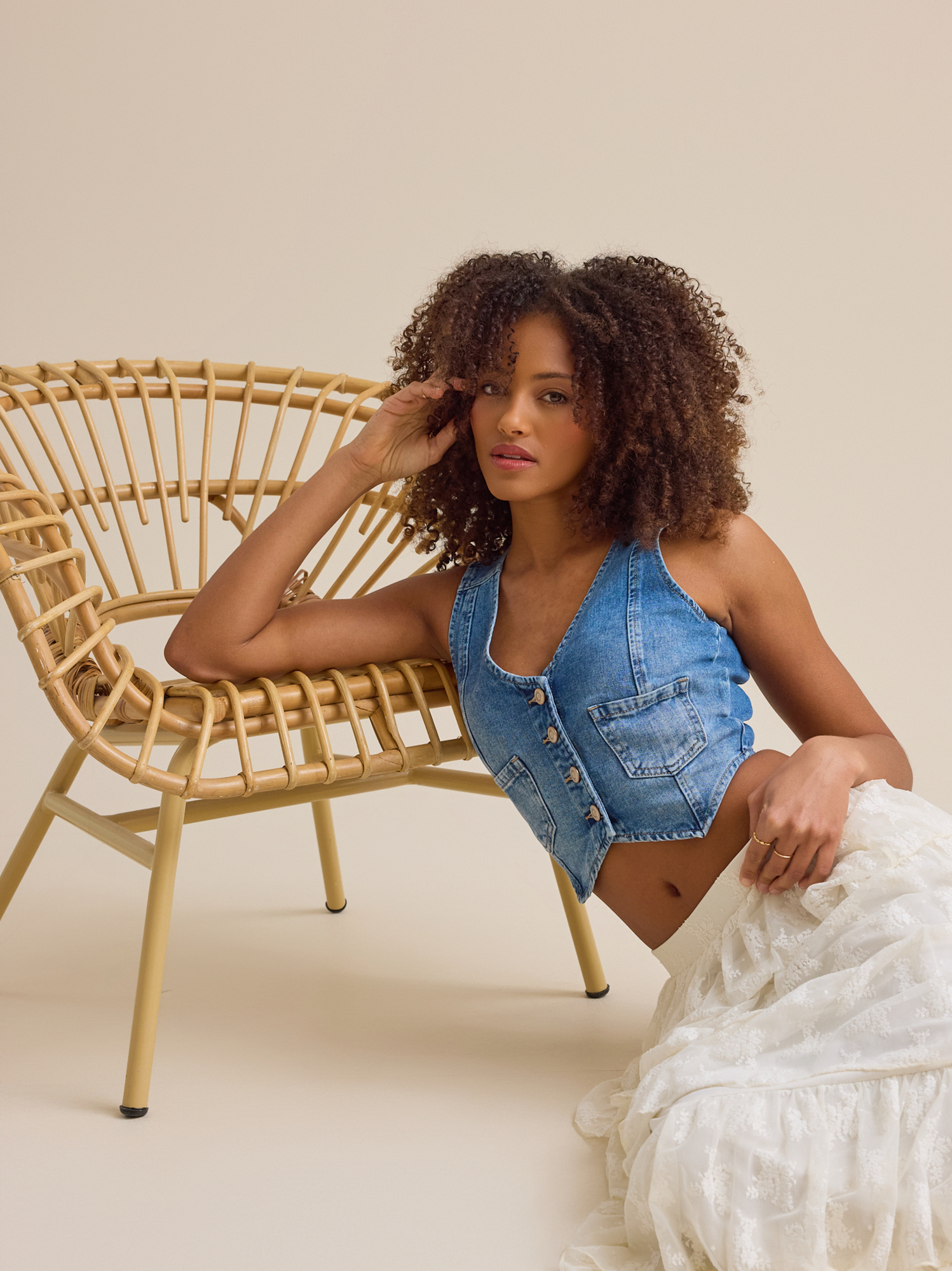 Florence Denim Vest in Medium Wash | Altar'd State