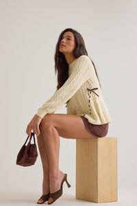 Christi Bow Knit Sweater Detail 3 - Altar'd State