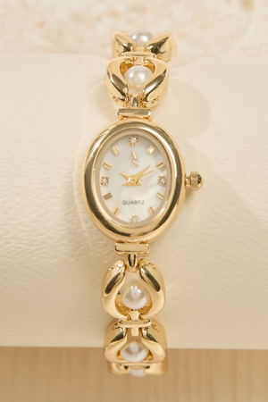 Pearl Oval Face Watch - Altar'd State - 
