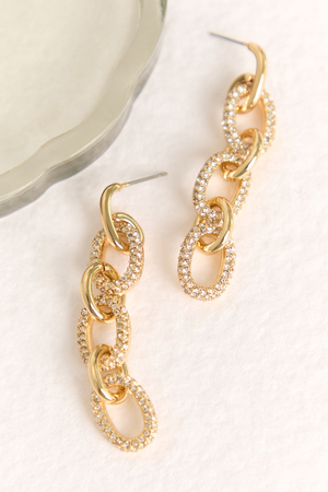 18K Crystal Loop Chain Earring - Altar'd State