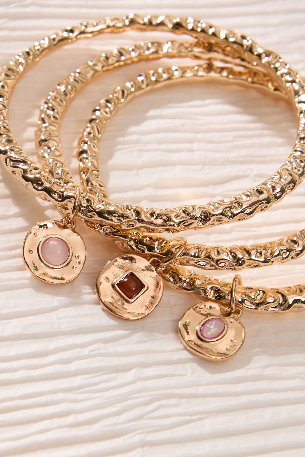 Golden Coast Hammered Bangle Set