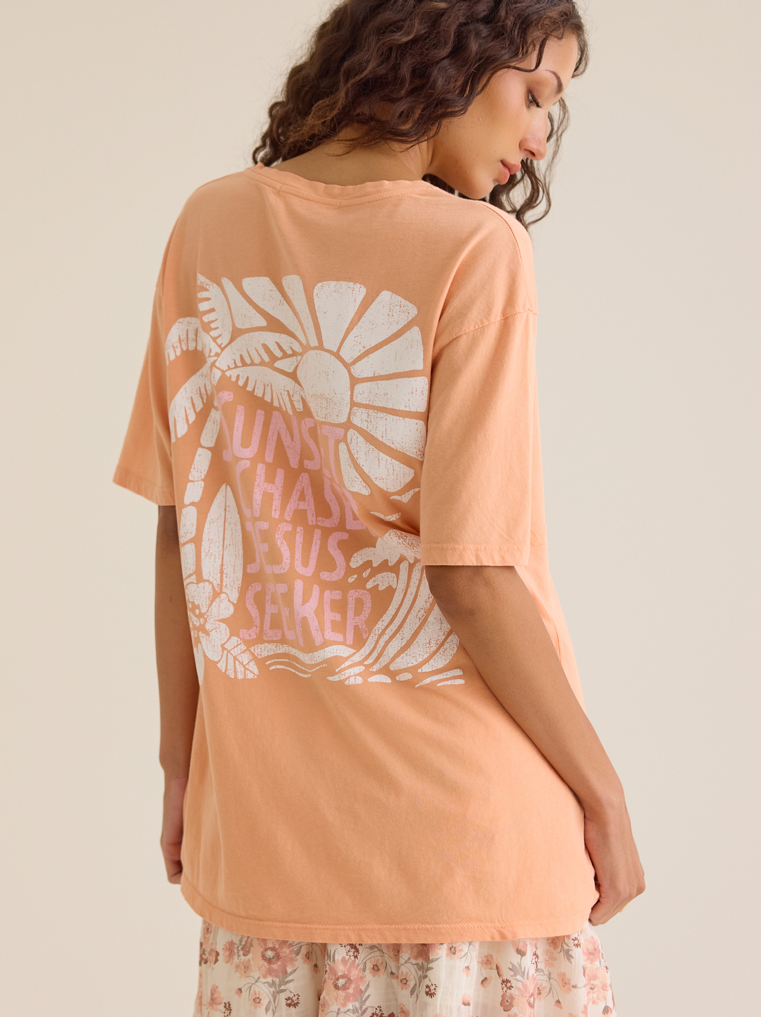 Seek the Sun Graphic Tee in Coral | Altar'd State