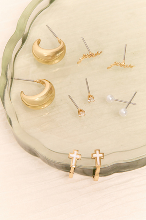 Jesus Cross Earring Set - Altar'd State - 