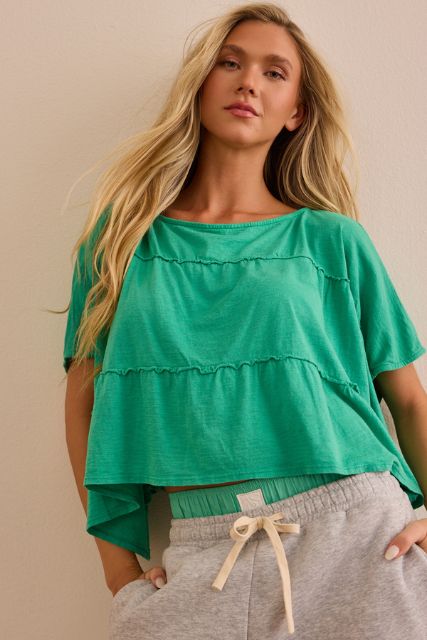 Zen Ruffle Tee Detail 2 - Altar'd State
