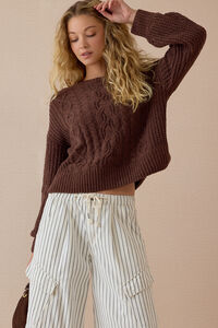 Colette Cable Knit Sweater Detail 6 - Altar'd State