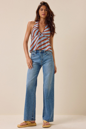 Hollie High Rise Wide Leg Jeans - Altar'd State - 