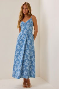 Sienna Denim Maxi Dress Detail 4 - Altar'd State
