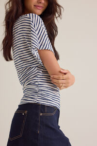 Edith Asymmetrical Stripe Top Detail 3 - Altar'd State