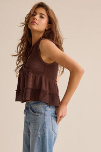 Samara Waffle V Neck Tank Detail 4 - Altar'd State