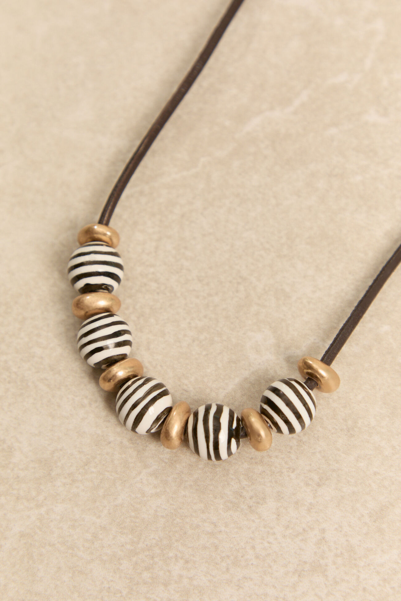Brynn Striped Bead Necklace