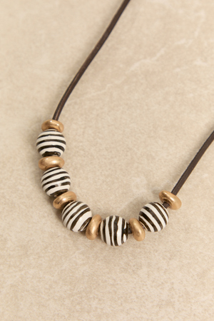 Brynn Striped Bead Necklace - Altar'd State - 