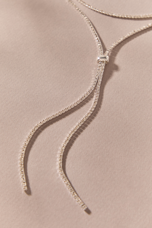 Glitzy 2 Layer Y Necklace Detail 2 - Altar'd State