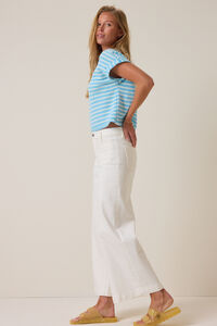 Hattie Stripe Roll Sleeve Crew Detail 4 - Altar'd State