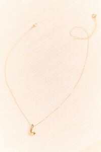 18K Gold L Bubble Monogram Necklace Detail 2 - Altar'd State