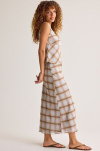 Jenna Plaid Tie Front Vest Detail 3 - Altar'd State
