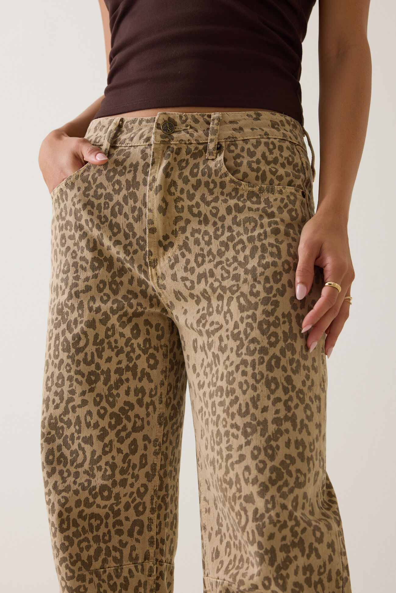 Zariah Cheetah High Waist Barrel Pants