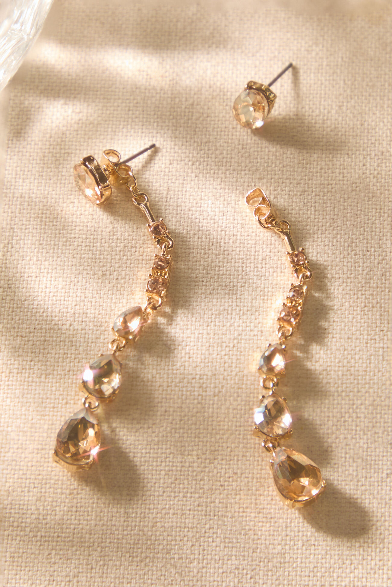 Champagne Linear Jewel Earrings