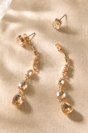 Champagne Linear Jewel Earrings - Altar'd State