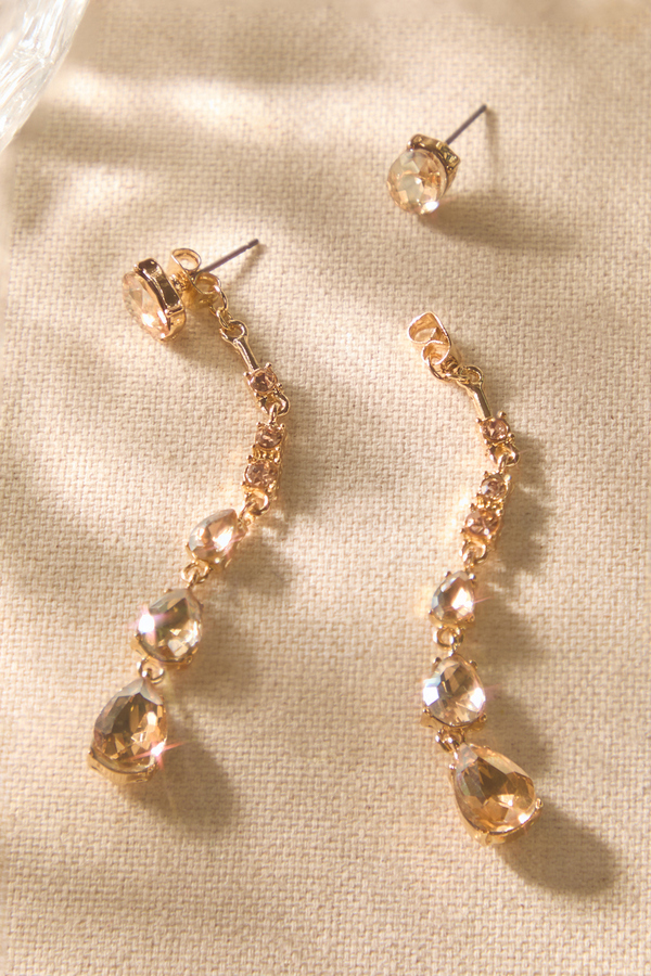 Champagne Linear Jewel Earrings Detail 2 - Altar'd State