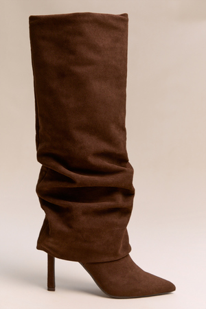 Avery Foldover Suede Stiletto Boots - Altar'd State