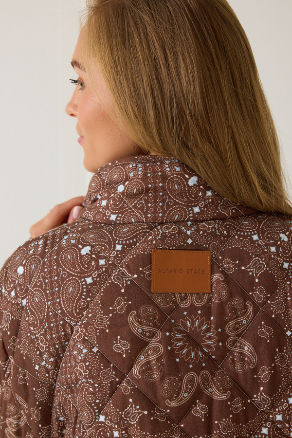 Cece Bandana Quilted Jacket Detail 5 - Altar'd State
