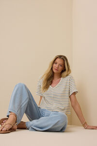 Scarlett V-Neck Striped Top Detail 4 - Altar'd State