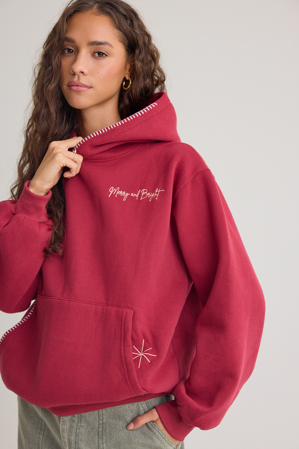 Merry & Bright Beaded Hoodie Detail 2 - Altar'd State