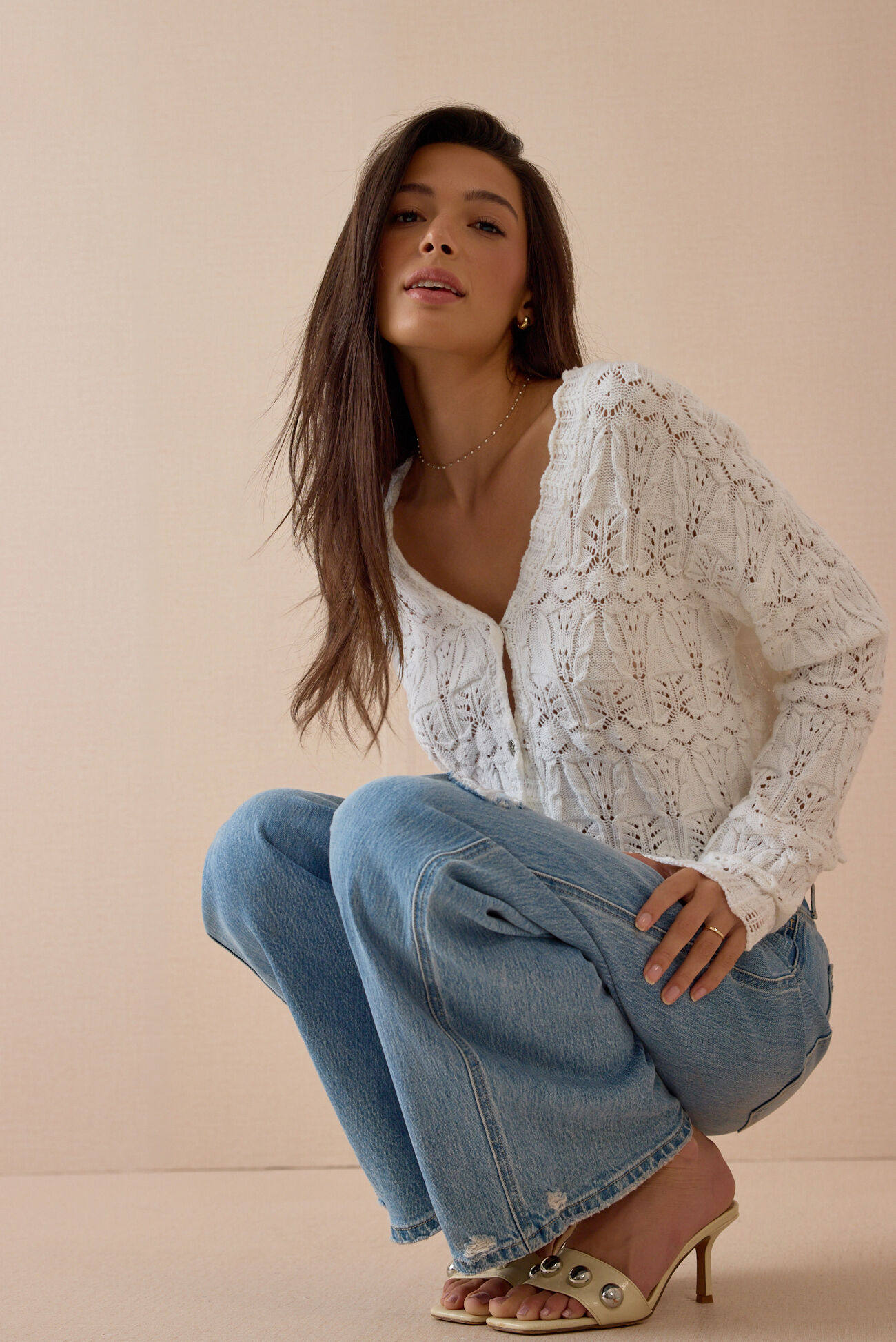 Ottiline Pointelle Button Up Top