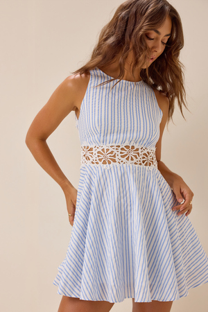 Loueanna Striped Eyelet Dress - Altar'd State - 