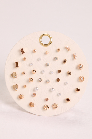 Pearl & Gold Stud Earring Pack - Altar'd State - 