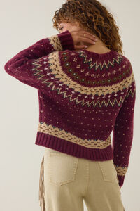 Mireia Allover Fairisle Sweater Detail 8 - Altar'd State