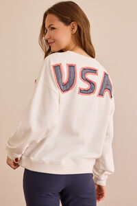 USA Flag Applique Pullover Detail 2 - Altar'd State