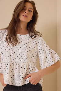 Liora Polka Dot Ruffle Top Detail 3 - Altar'd State