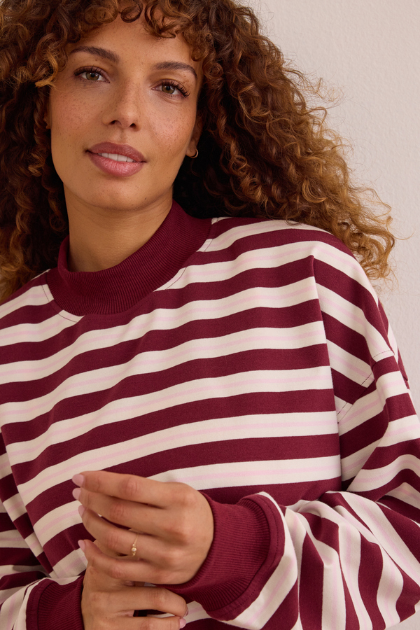 Victory Lap Stripe Mockneck Detail 3 - Altar'd State