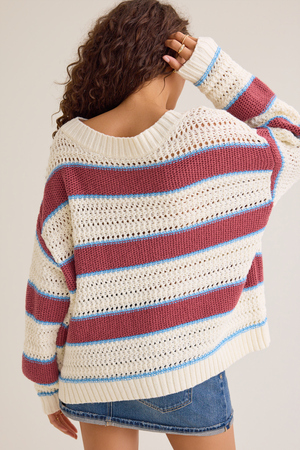 Marsha Striped Knit Sweater - Altar'd State