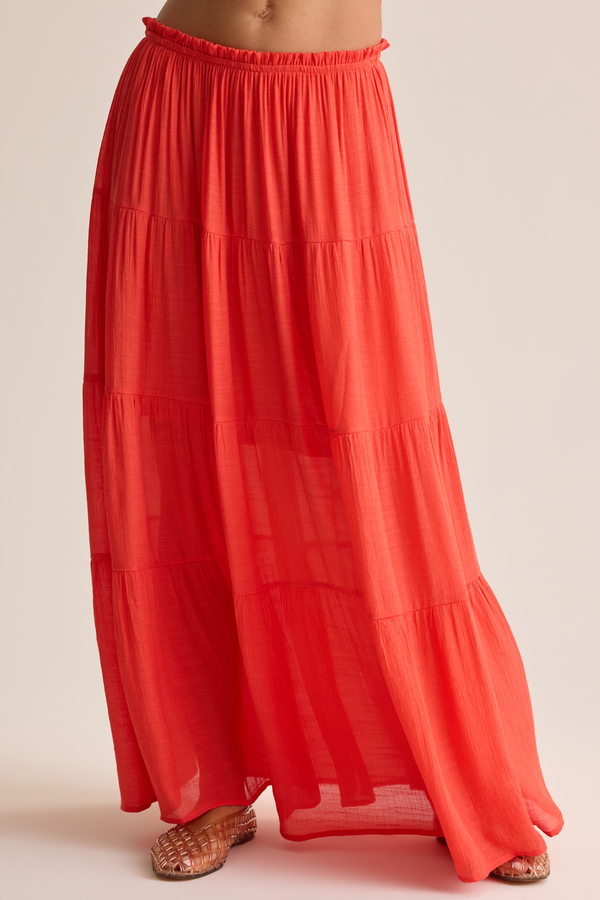 Tate Tiered Flowy Maxi Skirt Detail 2 - Altar'd State