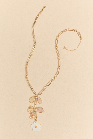 Belle Charm Cluster Necklace - Altar'd State - 