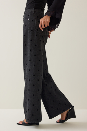 Josie Polka Dot Wide Leg Jean - Altar'd State