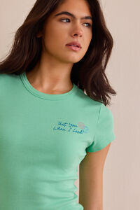 Text You When I Land Baby Tee Detail 2 - Altar'd State