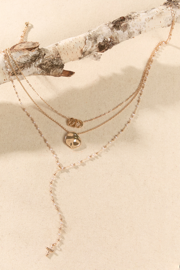 Maeve 3-Layer Charm Necklace Detail 2 - Altar'd State