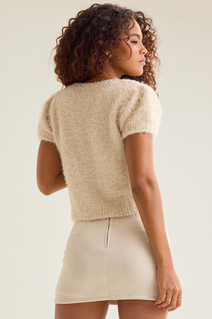 Shaylee Faux Suede Seam Front Mini Skort - Altar'd State - 