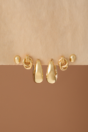 18K Gold Chic Statement Earring Set - Altar'd State - 