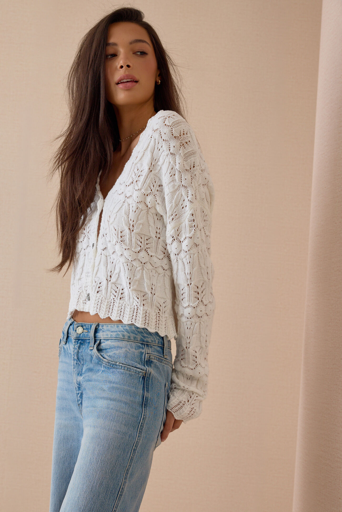 Ottiline Pointelle Button Up Top