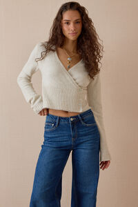 Ciela Wrap Button Side Sweater Detail 5 - Altar'd State