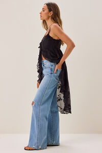Amiah Ruffle Tie Front Kimono Detail 5 - Altar'd State