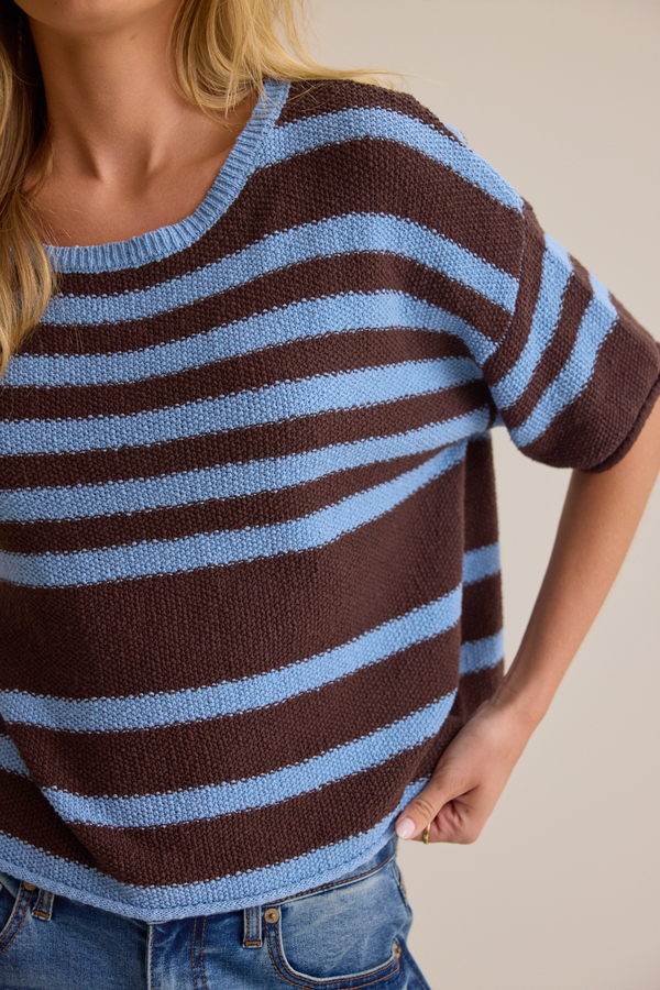 Bailey Striped Sweater Tee Detail 4 - Altar'd State