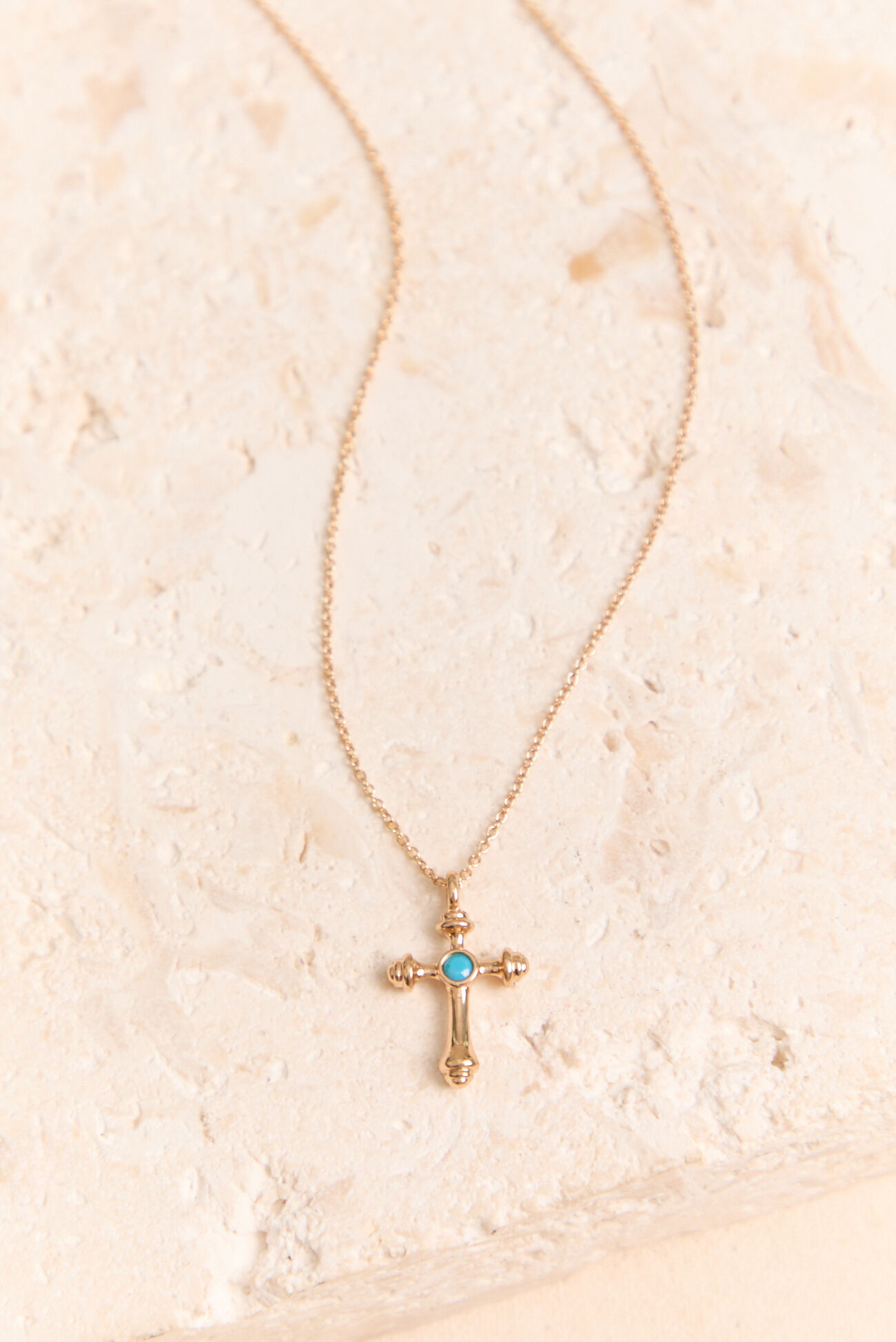 Coastal Rope Turquoise Cross Necklace
